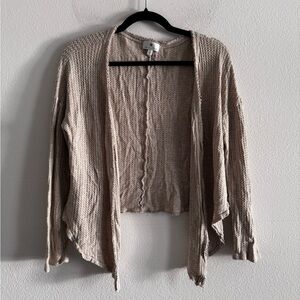 Socialite Button Up Lightweight Sweater S Tan